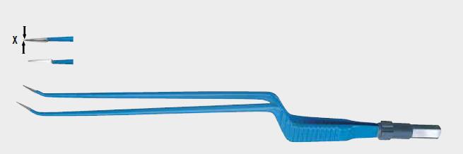 коагуляційний пінцет, біполярний, байонетний кінчики байонетної форми, висхідні, 18 см (cm)